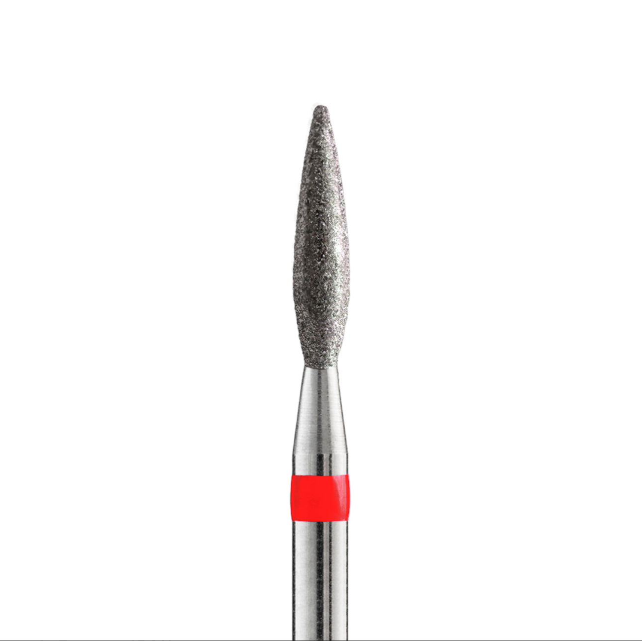 Diamond Nail Drill Bit “Kristall” – Flame 2.3×10mm | Soft Red Grit | NailProUSA