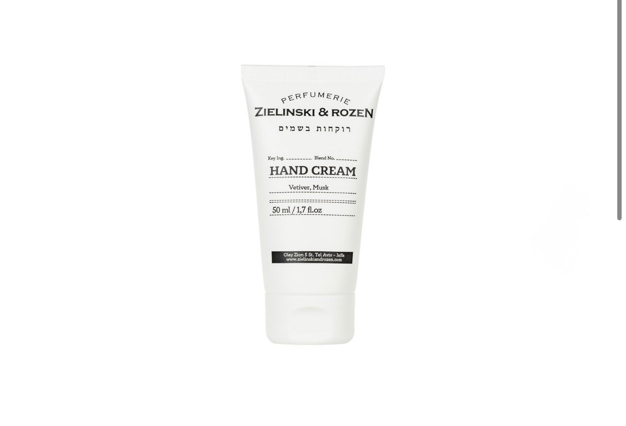 Zielinski & Rozen Hand Cream Vetiver Musk – 50ml Moisturizing Hand Cream | NailProUSA