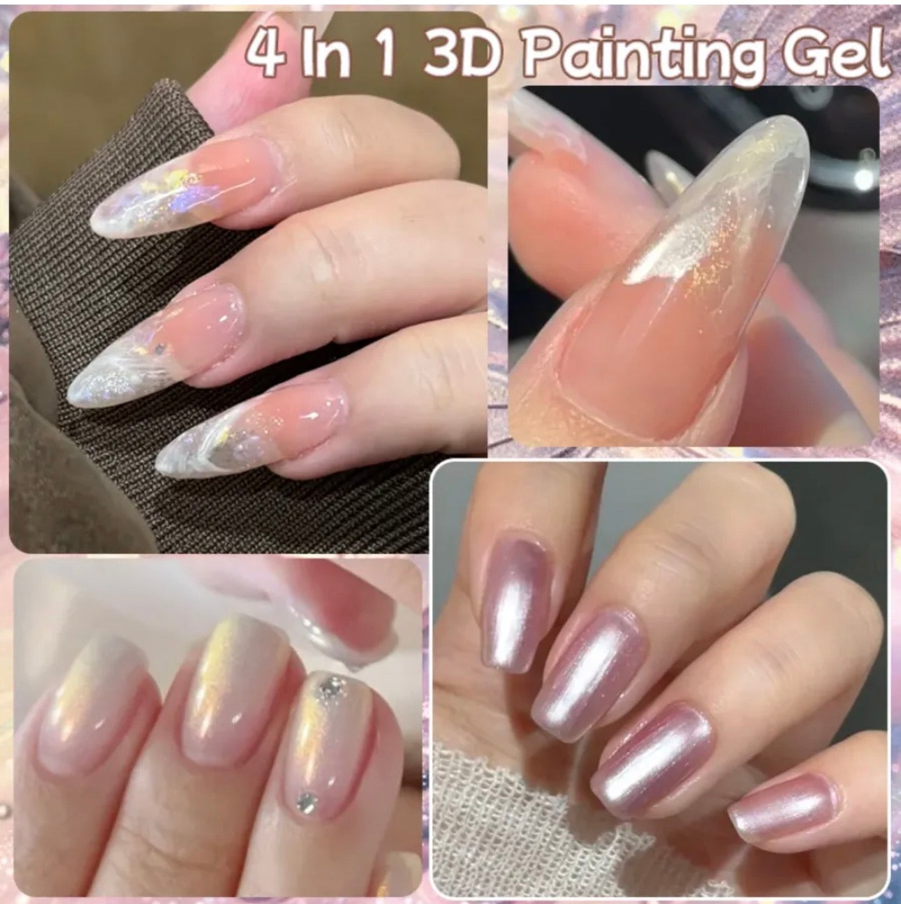 Aurora Veil 4-in-1 Pat Painting Gel Set – 9 Colors Nail Art Gel Kit | NailProUSA