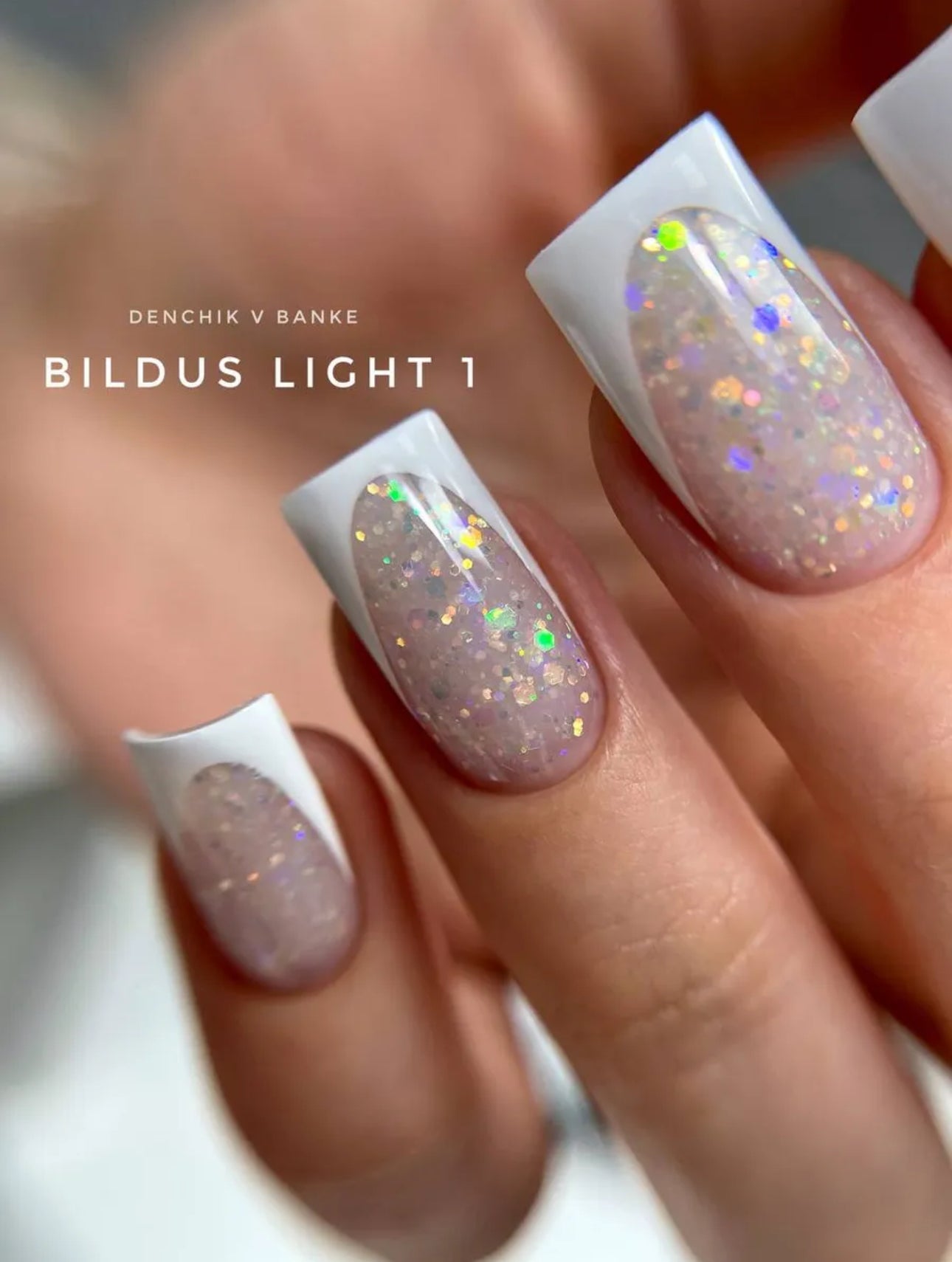 Bildus Light Gel №1 – 15ml Builder Gel with Chameleon Flakes | NailProUSA