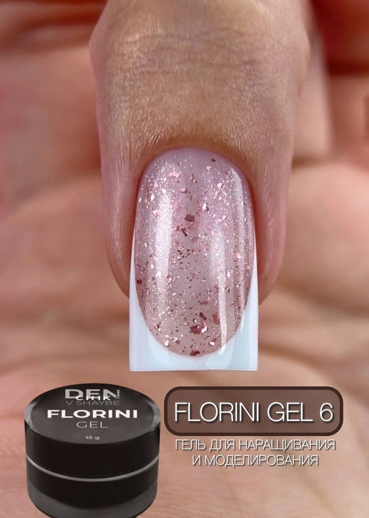 Florini Gel №6 – 15ml Glitter Builder Gel | NailProUSA