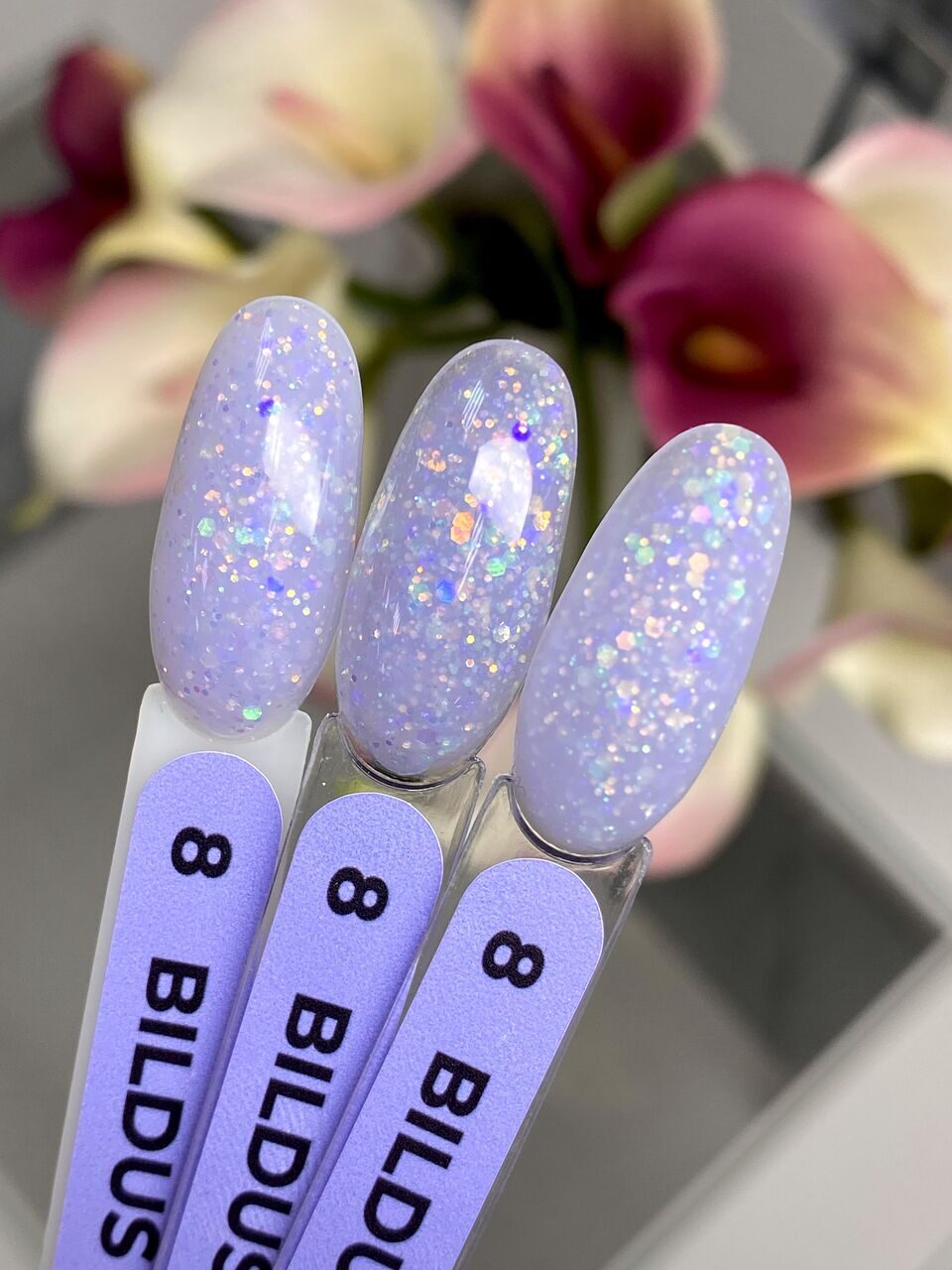 Bildus Light Gel №8 – 15ml Builder Gel with Chameleon Flakes | NailProUSA