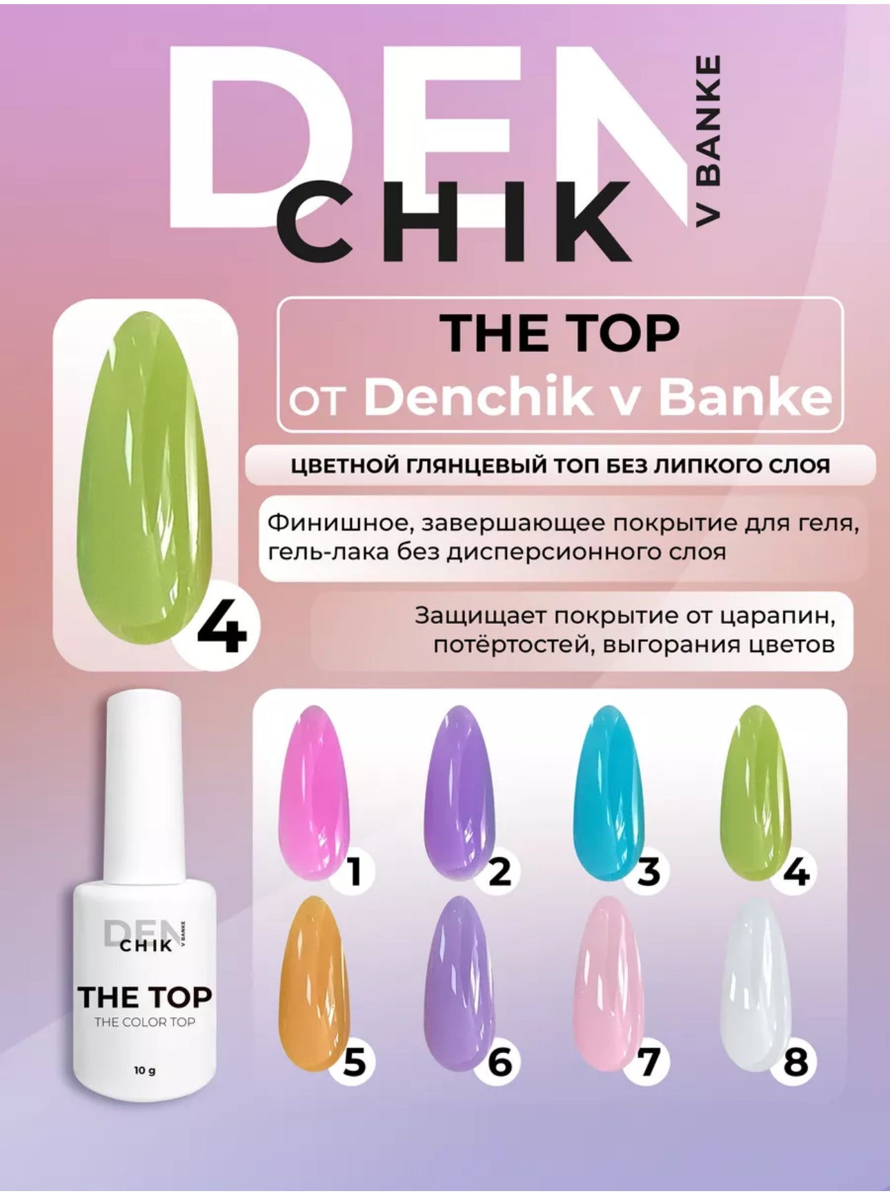 The Top №4 – 10ml Colored Gloss Top Coat | NailProUSA