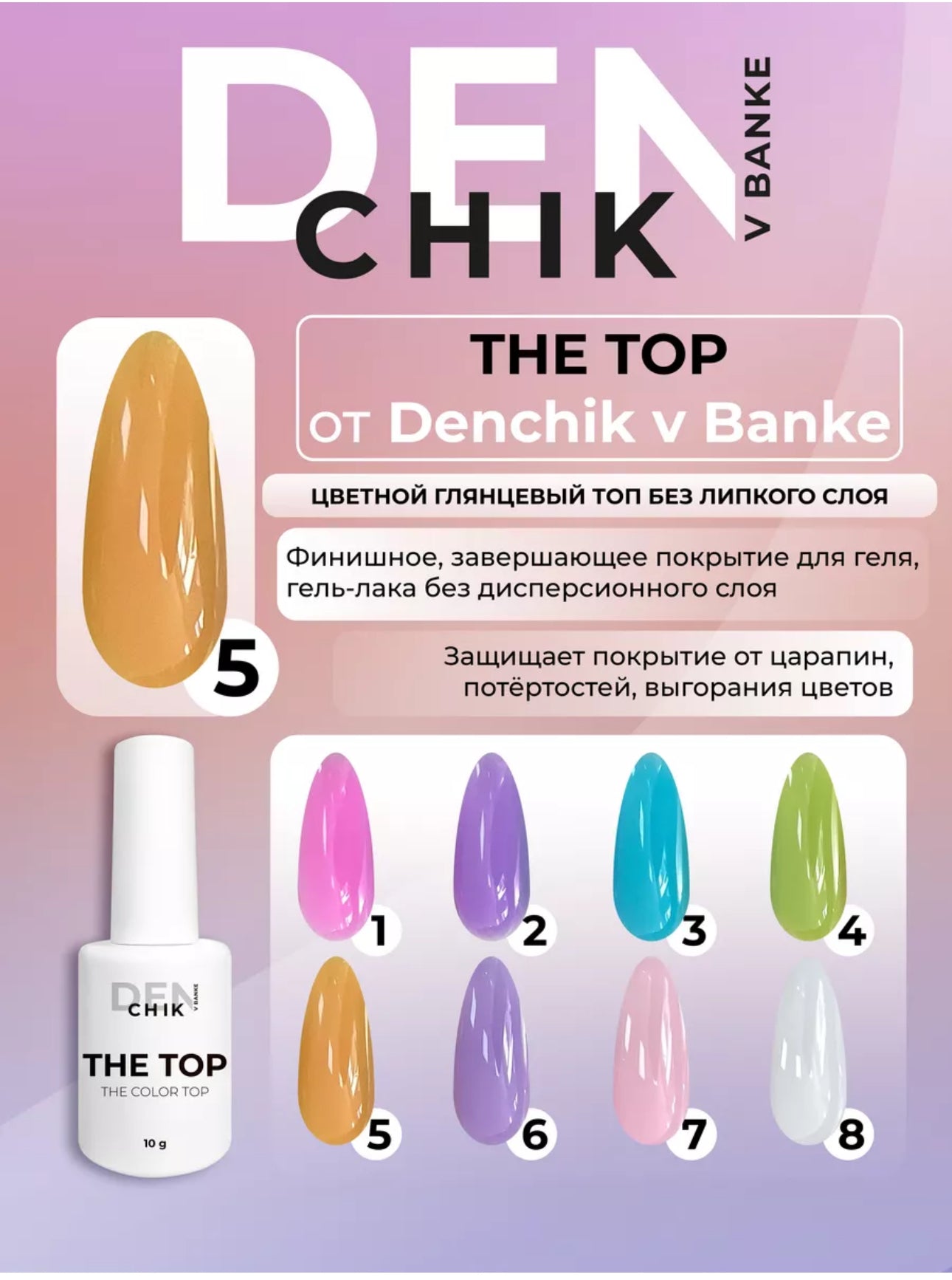 The Top №5 – 10ml Colored Gloss Top Coat | NailProUSA