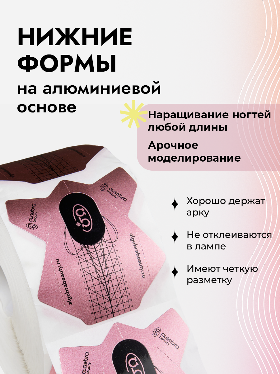 Algebra Beauty Aluminum Nail Forms Pink 300 pcs | NailProUSA