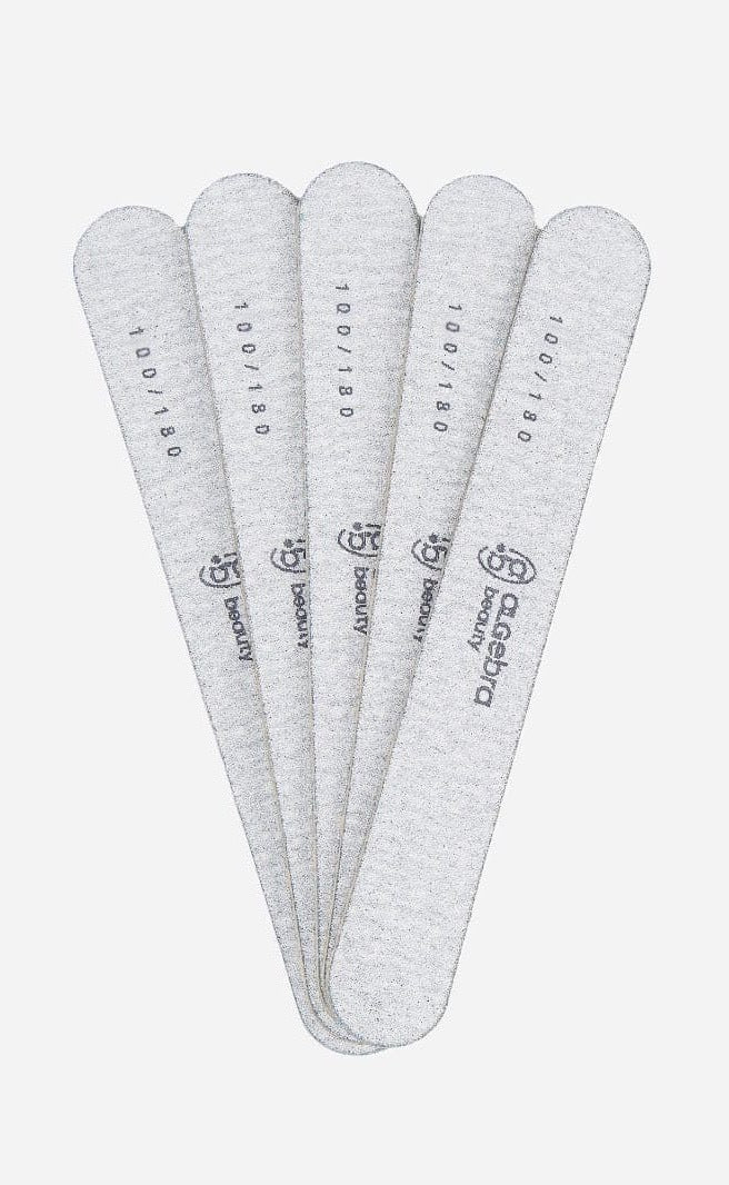 Algebra Beauty Gray Nail Files M – 180/240 Grit, 25 pcs | NailProUSA
