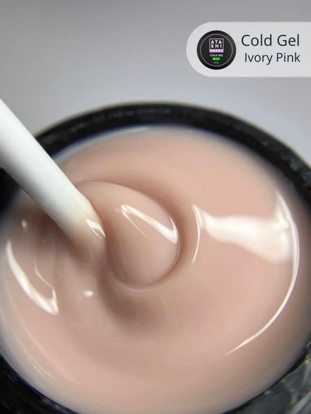 Atashi Smart Cold Gel Ivory Pink– 15ml Builder Gel | NailProUSA
