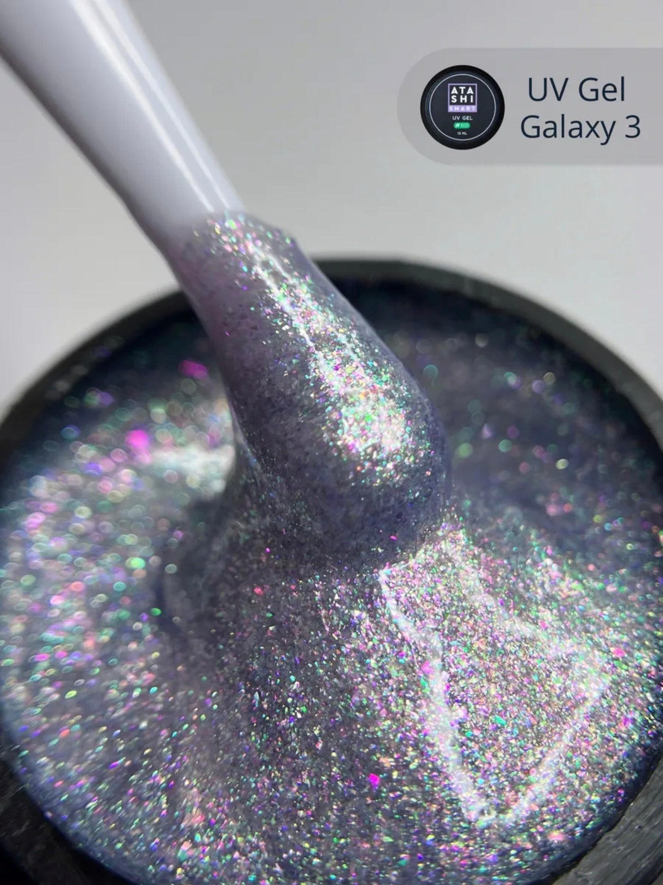 ATASHI SMART UV Gel Galaxy 03– 15ml Reflective Glitter Builder Gel | NailProUSA