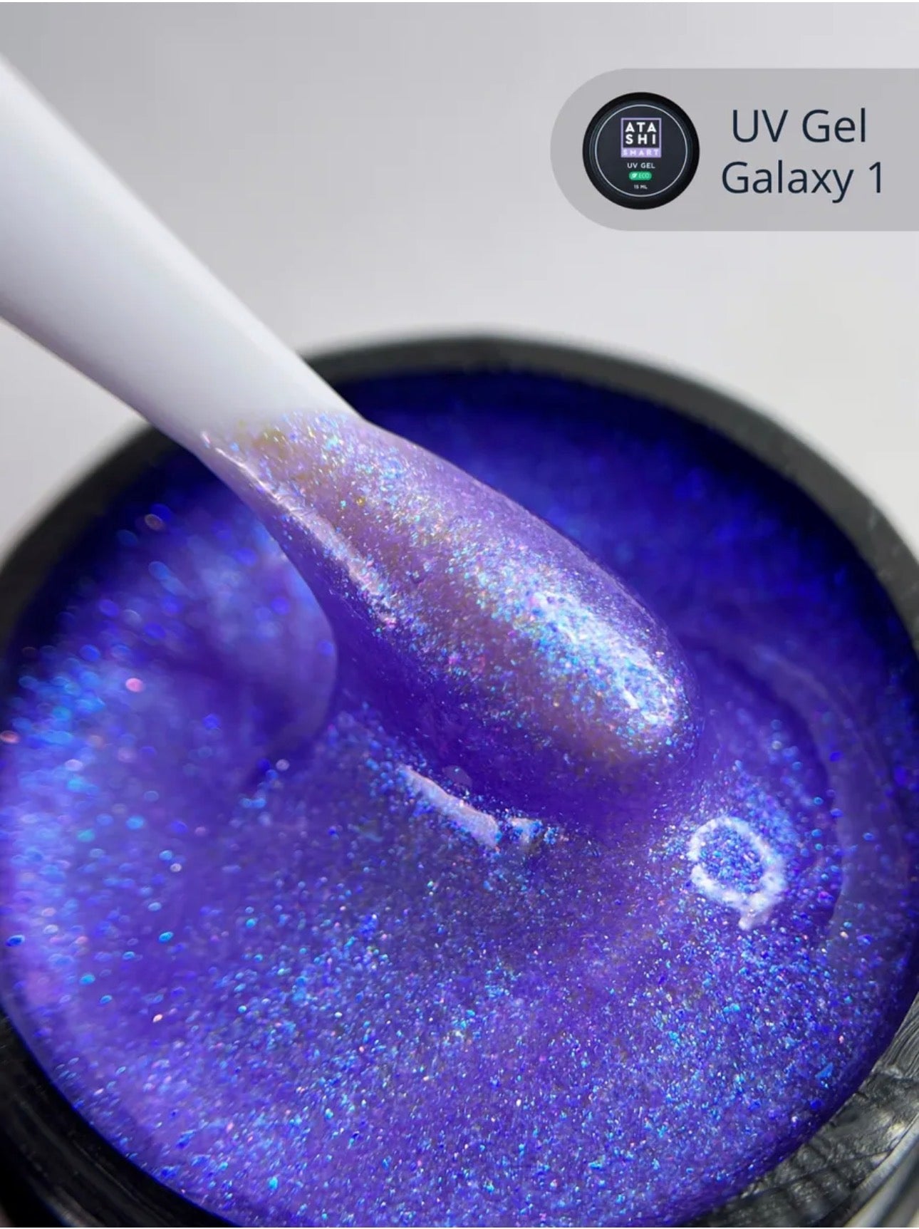 ATASHI SMART UV Gel Galaxy 01– 15ml Reflective Glitter Builder Gel | NailProUSA