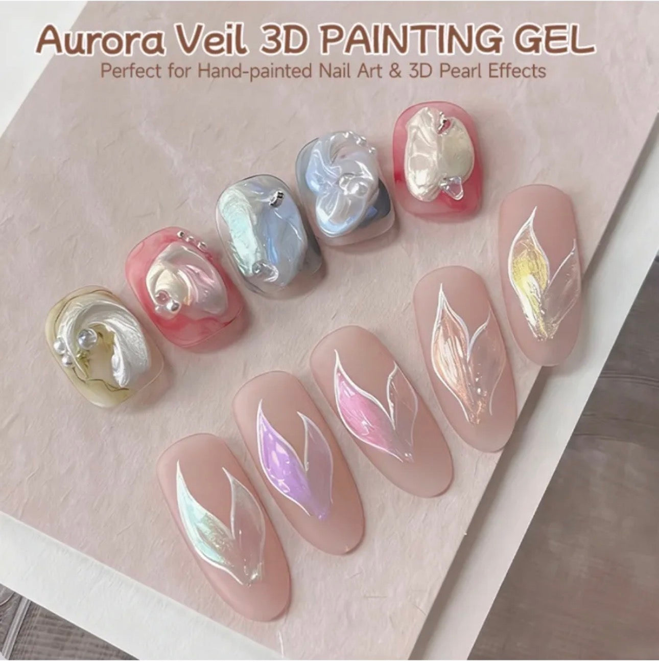 Aurora Veil 4-in-1 Pat Painting Gel Set – 9 Colors Nail Art Gel Kit | NailProUSA