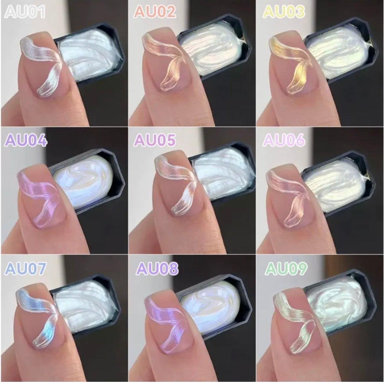 Aurora Veil 4-in-1 Pat Painting Gel Set – 9 Colors Nail Art Gel Kit | NailProUSA