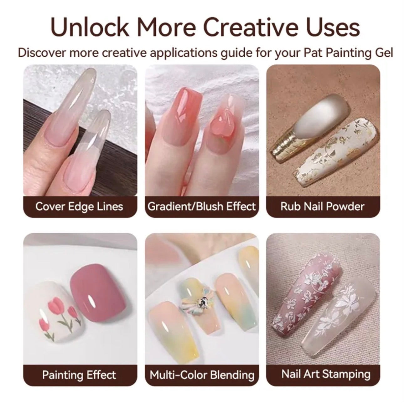 Ashy Rose 4-in-1 Pat Painting Gel Set – 9 Colors Nail Art Gel Kit | NailProUSA