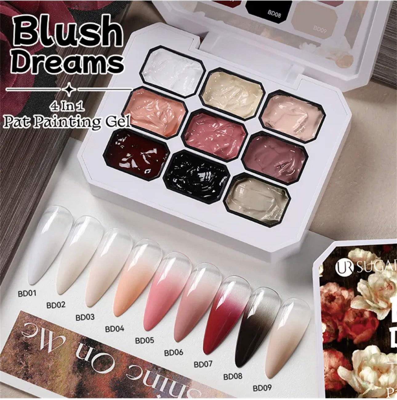 Blush Dreams 4-in-1 Pat Painting Gel Set – 9 Colors Nail Art Gel Kit | NailProUSA