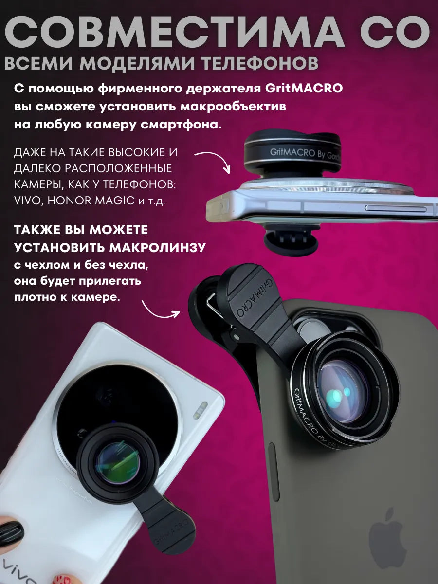GritMACRO 4K Professional Macro Lens – Universal Clip-On Lens for Nail Techs & Beauty Creators | NailProUSA