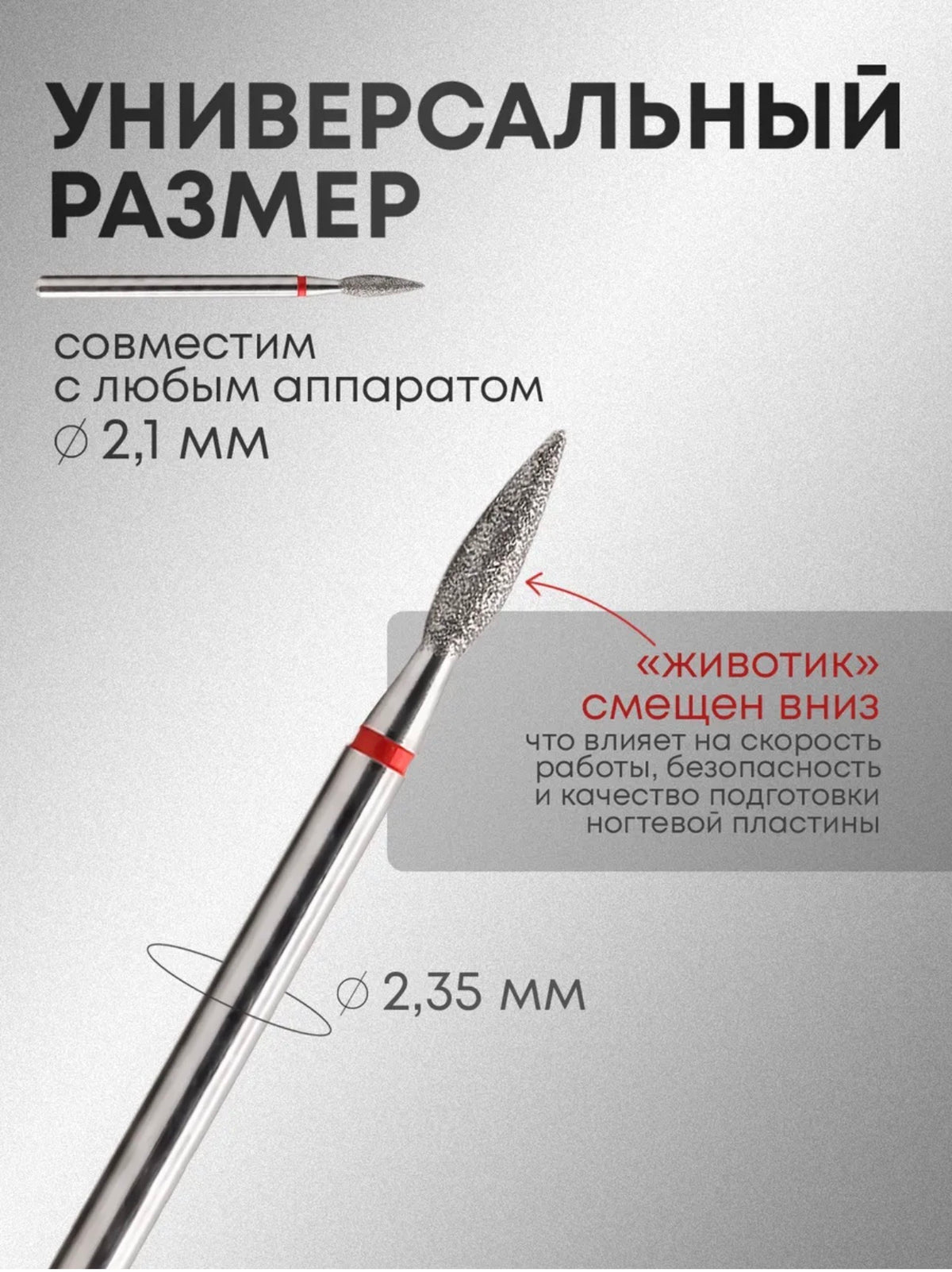 Sarkisian Diamond Nail Drill Bit Sharp Flame 2.1 mm– 5 pcs | NailProUSA