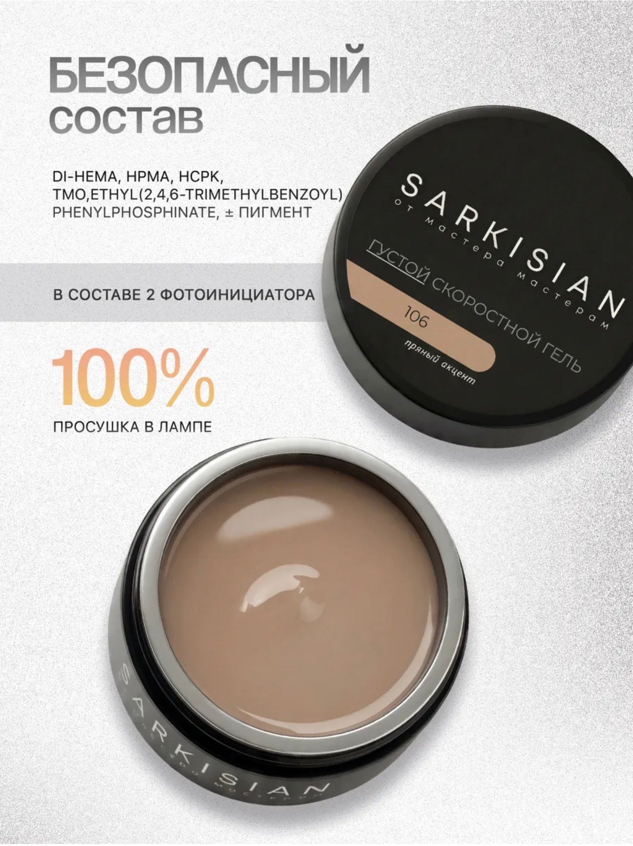 Sarkisian Thick Fast Gel №106– 30ml Self-Leveling Builder Gel | NailProUSA