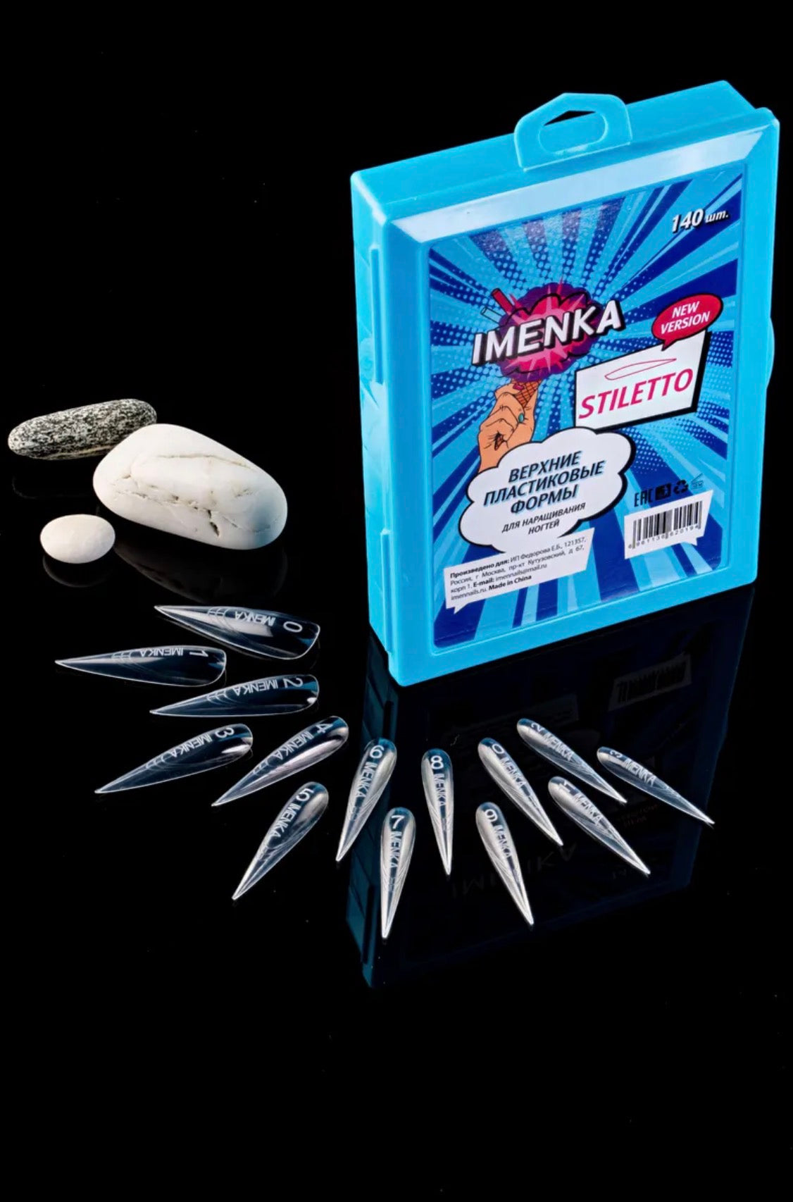 IMENKA STILETTO Upper Nail Forms (New version)– 140 pcs (14 Sizes) | NailProUSA