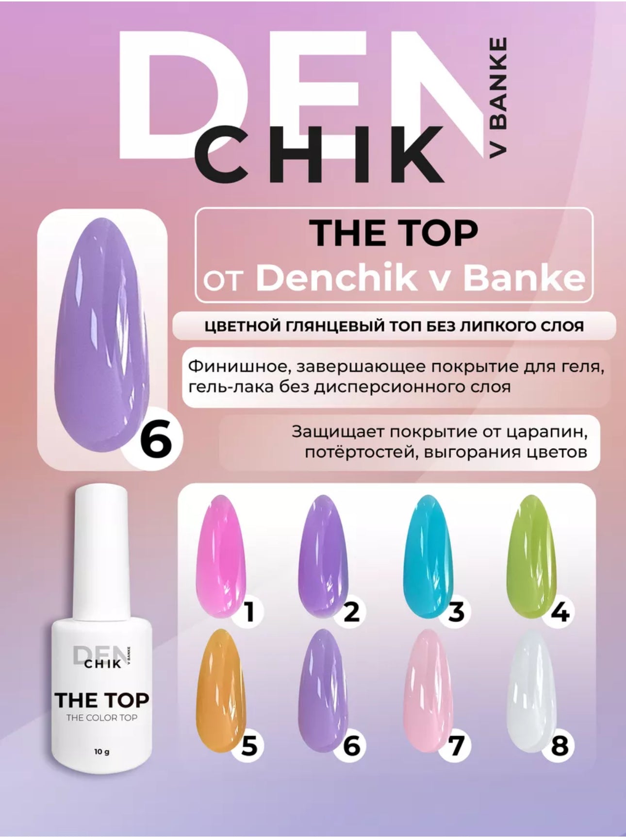 The Top №6 – 10ml Colored Gloss Top Coat | NailProUSA